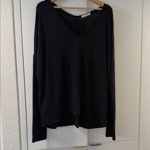 rag & bone Black V-Neck Lightweight Pullover